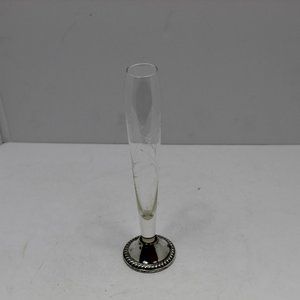 Vintage Crystal Bud Vase w/Sterling Silver Base